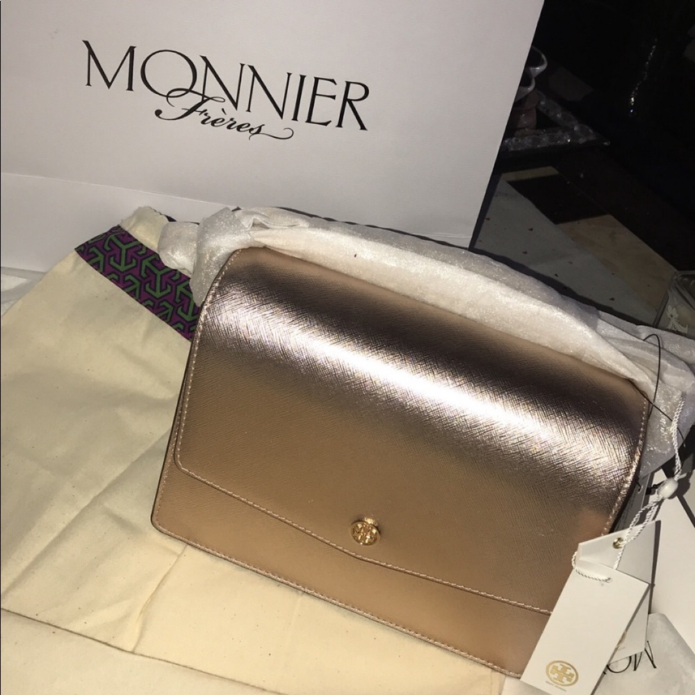 💕SOLD💕Tory Burch Rose Gold Metallic Robinson - Picture 3 of 8